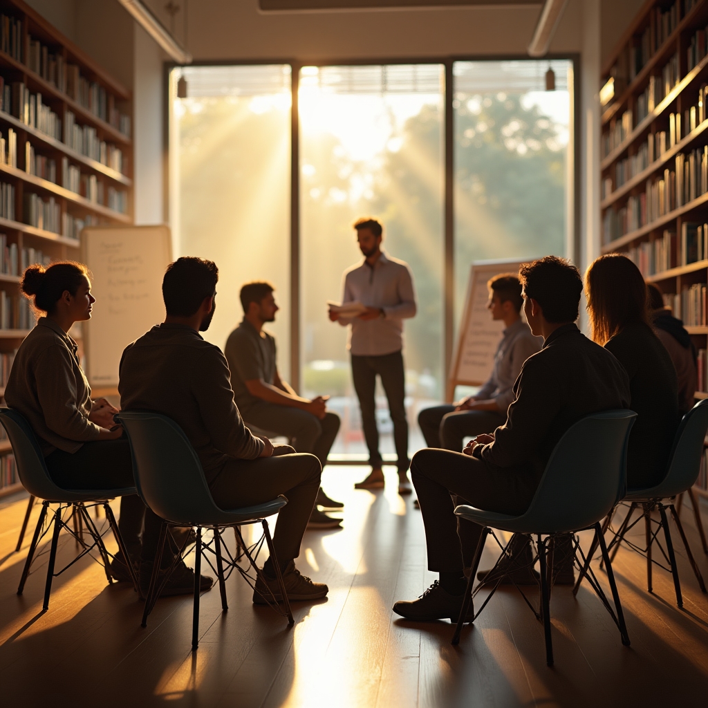 Kruh účastníkov pri komunitnom vzdelávacom workshope