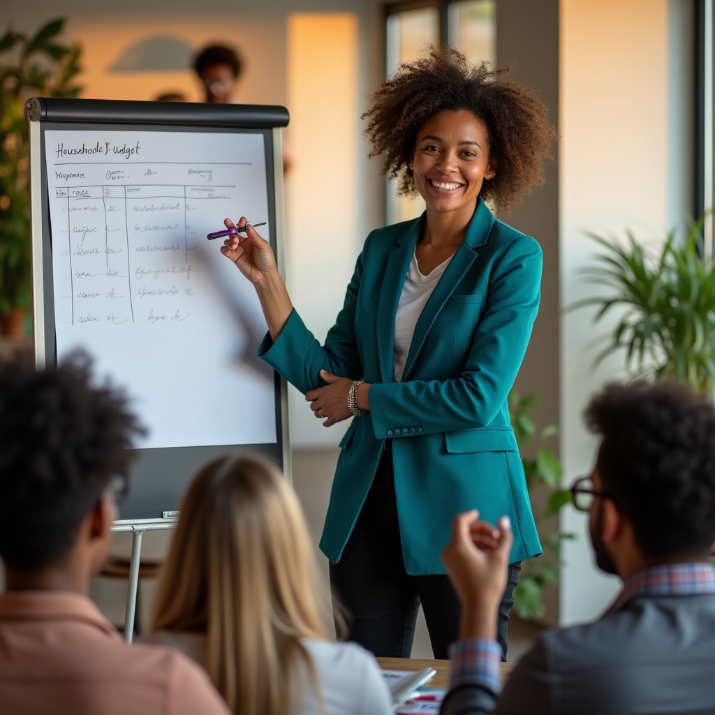 Facilitátor vedie skupinovú diskusiu na workshope